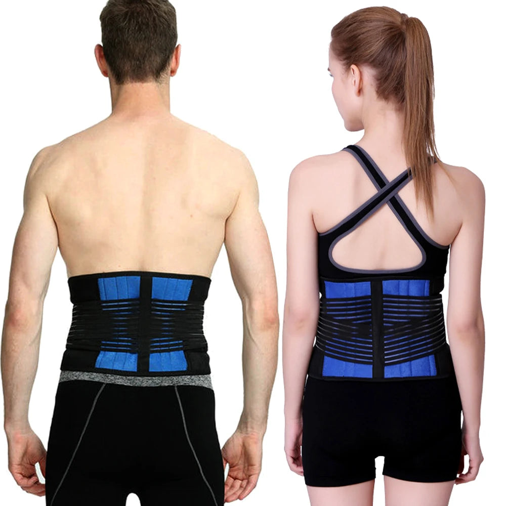 Tcare Adjustable Neoprene Double Pull Lumbar Support Lower Brace Pain Relief Waist Band S-6XL Plus Size, Unisex Back Belt Lumbar