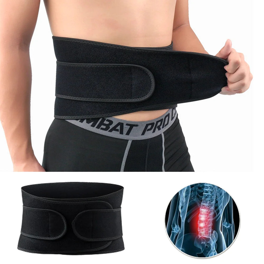 Tcare Back Support Sport Adjustable Back Brace Lumbar Support Belt with Breathable Dual Straps Gym Lower Back Pain Relief Unisex