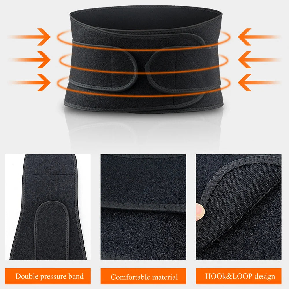 Tcare Back Support Sport Adjustable Back Brace Lumbar Support Belt with Breathable Dual Straps Gym Lower Back Pain Relief Unisex