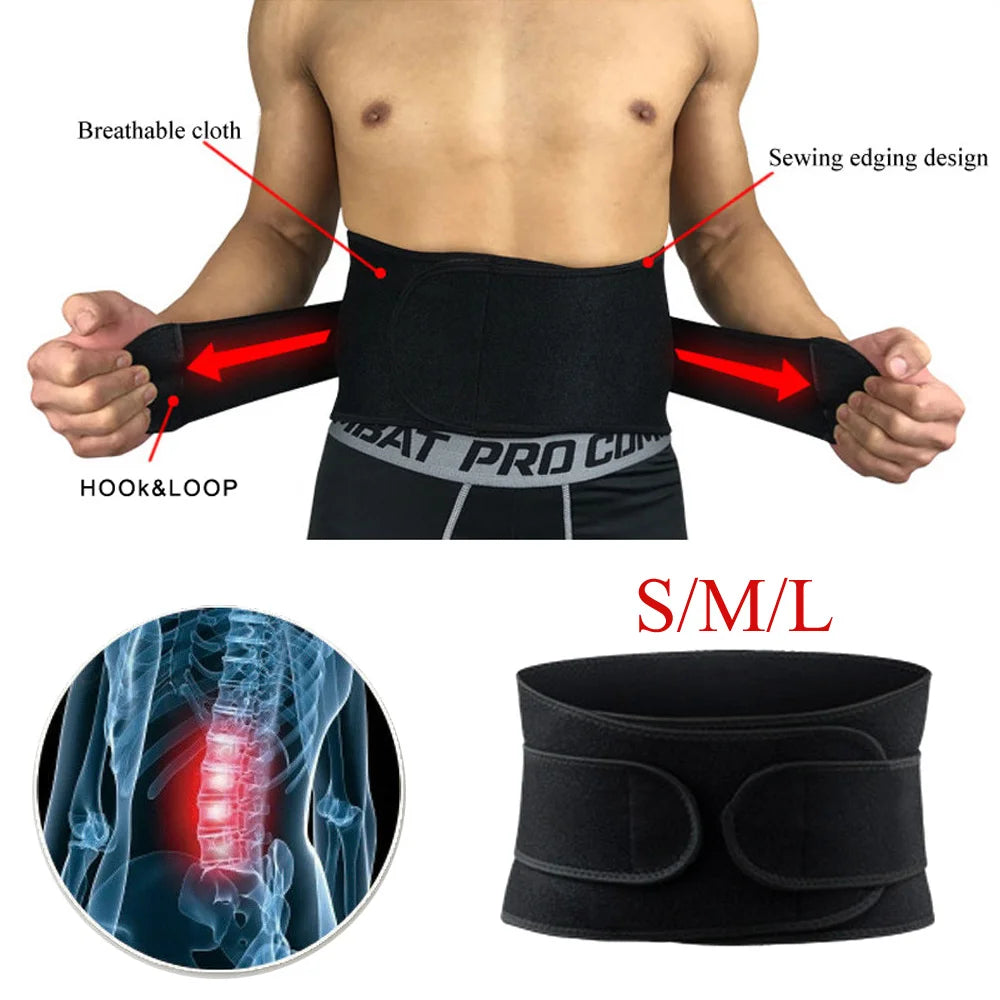 Tcare Back Support Sport Adjustable Back Brace Lumbar Support Belt with Breathable Dual Straps Gym Lower Back Pain Relief Unisex