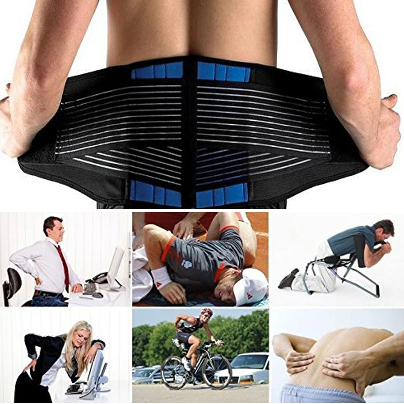 Tcare Adjustable Neoprene Double Pull Lumbar Support Lower Brace Pain Relief Waist Band S-6XL Plus Size, Unisex Back Belt Lumbar