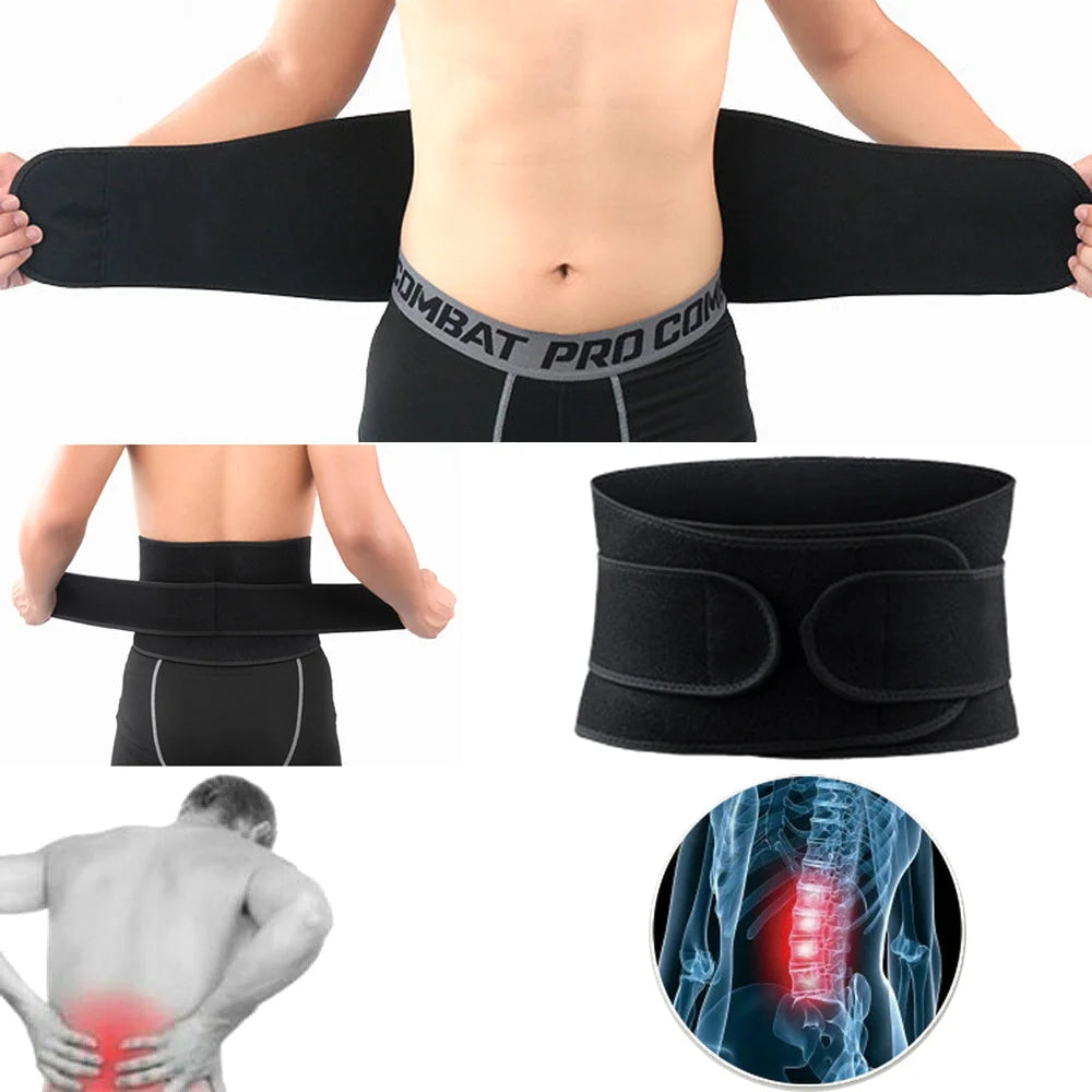 Tcare Back Support Sport Adjustable Back Brace Lumbar Support Belt with Breathable Dual Straps Gym Lower Back Pain Relief Unisex