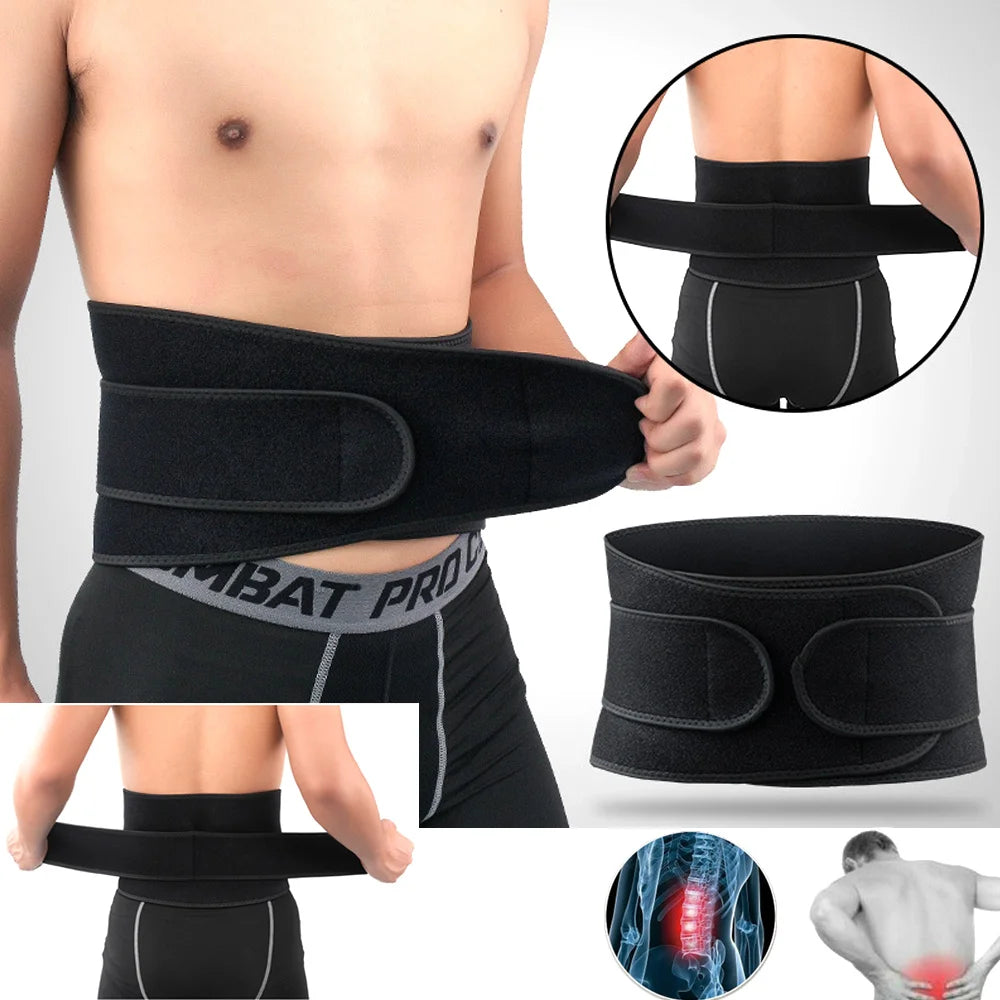 Tcare Back Support Sport Adjustable Back Brace Lumbar Support Belt with Breathable Dual Straps Gym Lower Back Pain Relief Unisex
