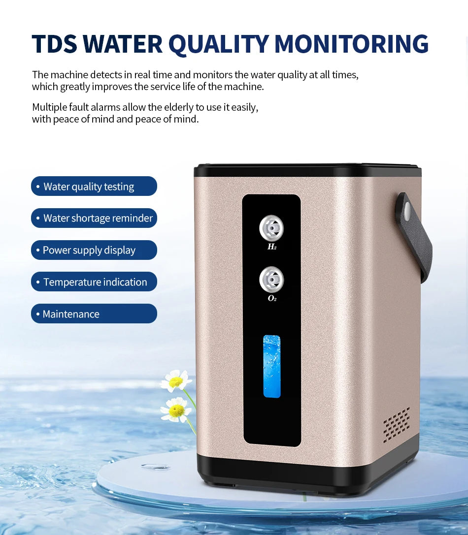Suyzeko 300ML 450ML Hydrogen Generator Hydrogen Inhalation Machine 99.99% Hydrogen Water Generator Ionizer Home Care 2024 Gifts