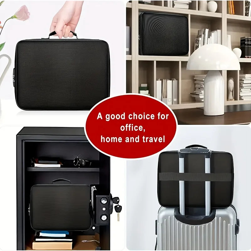 Fireproof Document Bag, Waterproof & Lockable. Portable & Durable for Files, Cards, Money. Family Essential Safe Storage!
