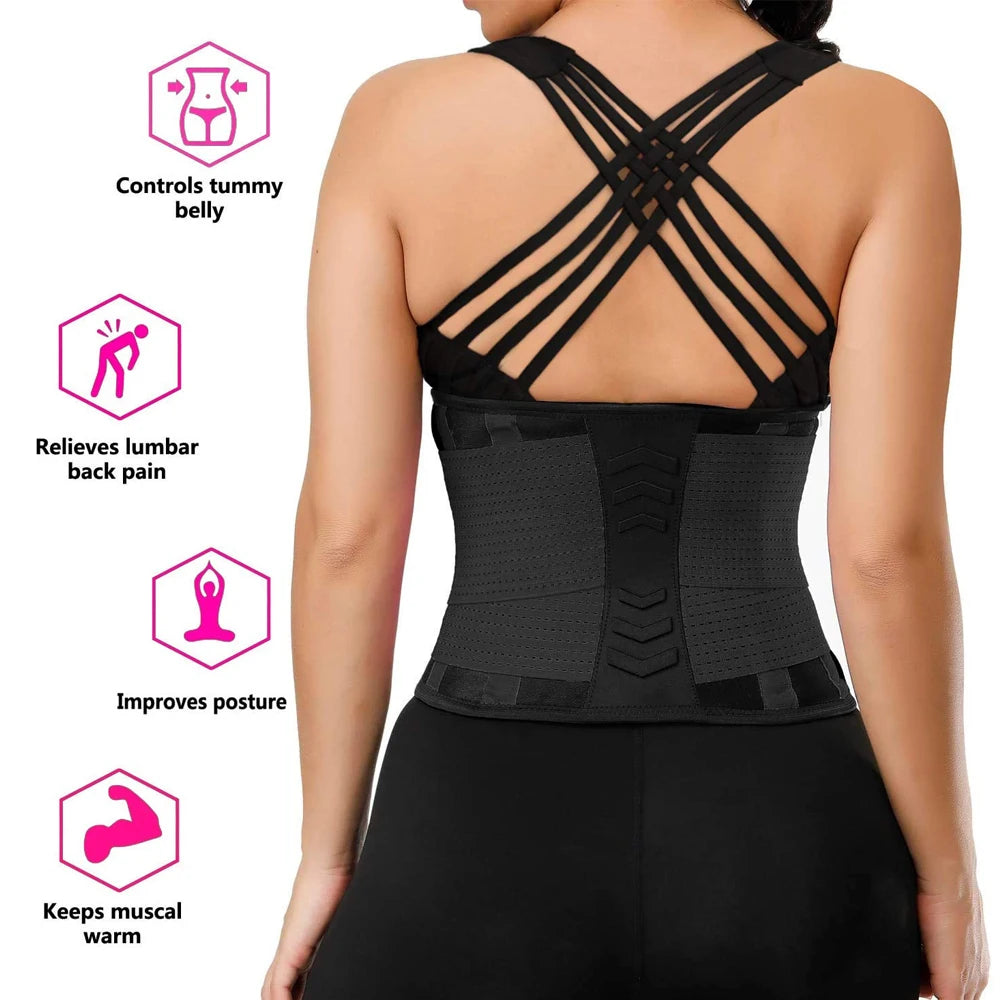 1 Piece Sports Waist Brace for Lower Back Pain, Back Support Belt Breathable Lower Back Pain Relief for Herniated Disc, Sciatica