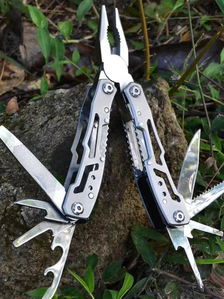 Camping Multitool Stainless Steel Portable Folding Knife Pliers Outdoor Emergency Survival Gear Multifunction Tools for Hiking