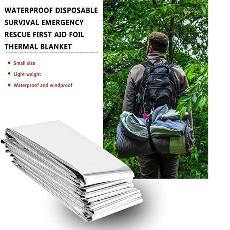 Emergency Mylar Thermal Blanket — Space Foil Heat Retention, DRRM Go-Bag Essential