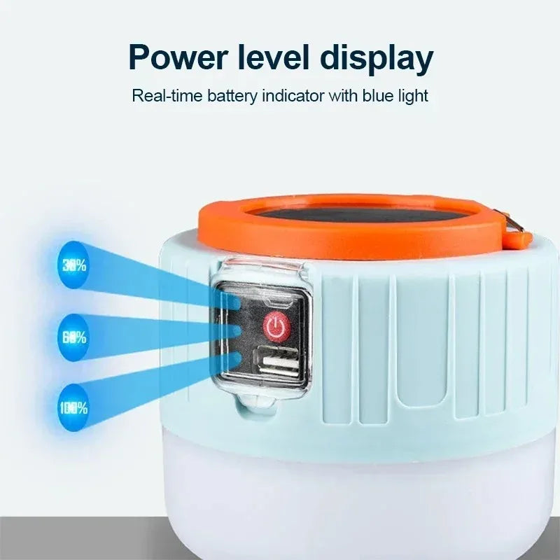 Solar LED Camping Lantern — Power Bank, Remote Control, IP6 Waterproof, SOS Emergency Light