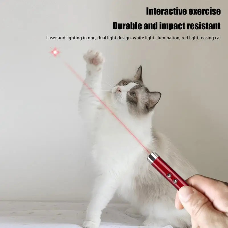 2-in-1 Mini Laser Pointer for Pets Cats toy Portable LED Pet Training Flashlight Scratching Toys Indicator Tools