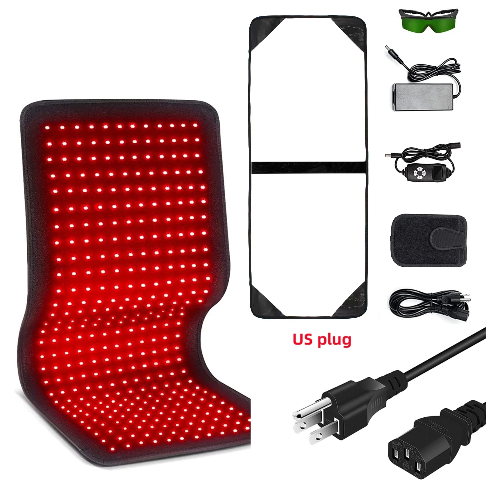 Red & Infrared Light Therapy Belt — 660nm + 850nm, 360 LEDs, Wearable Wrap for Pain Relief & Recovery