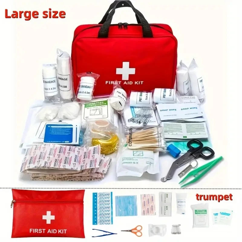 Portable Car First Aid Kit — 178-Piece Emergency Medical Bag for Vehicle, Home, Outdoor & Disaster Preparedness