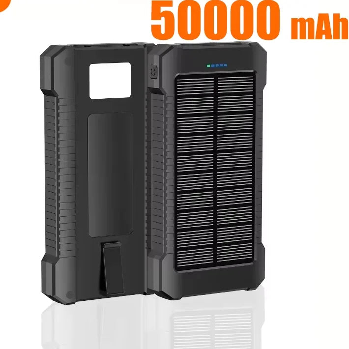 SolarVault Pro — Waterproof Solar Power Bank with Dual USB & Flashlight