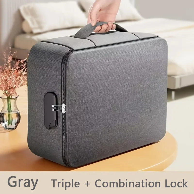 Fireproof Document Bag, Waterproof & Lockable. Portable & Durable for Files, Cards, Money. Family Essential Safe Storage!
