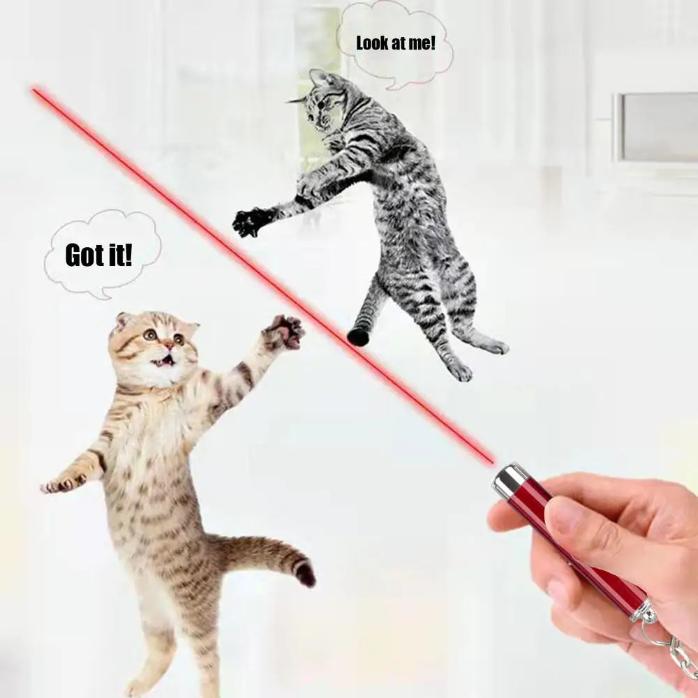 2-in-1 Mini Laser Pointer for Pets Cats toy Portable LED Pet Training Flashlight Scratching Toys Indicator Tools