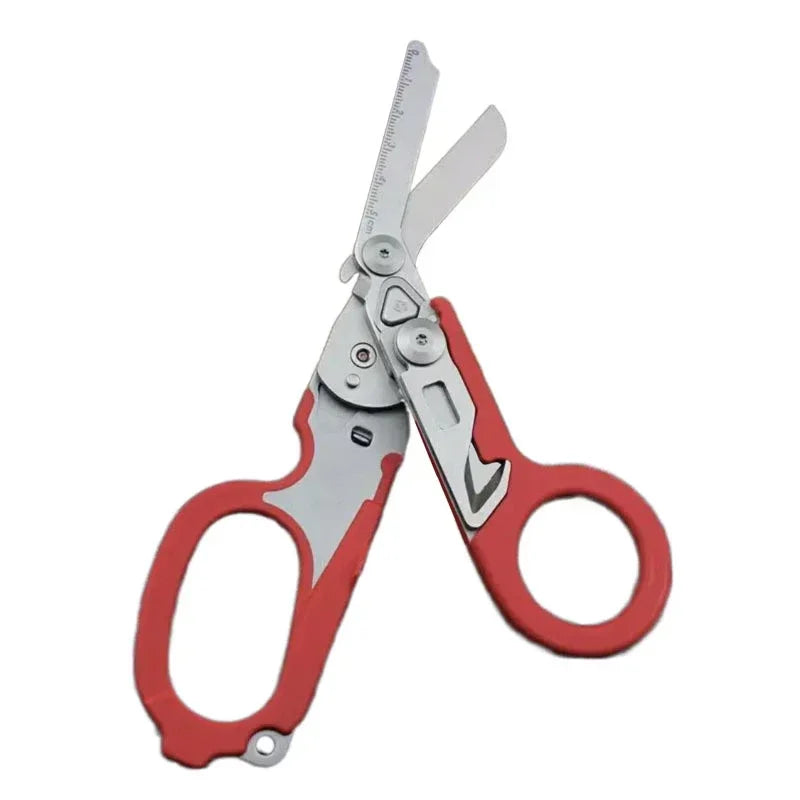 Tactical Medical Scissors — 8-in-1 Emergency Rescue Shear with Seat Belt Cutter & Window Breaker for First Aid & Survival