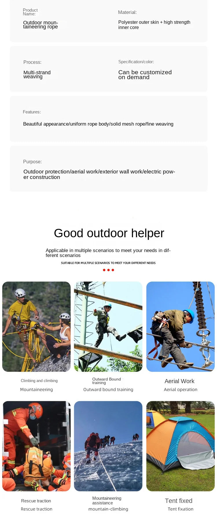 Desert Fox 9MM Emergency Escape Rope — 700kg Load, Fire & Earthquake Survival Rope for DRRM and Disaster Preparedness