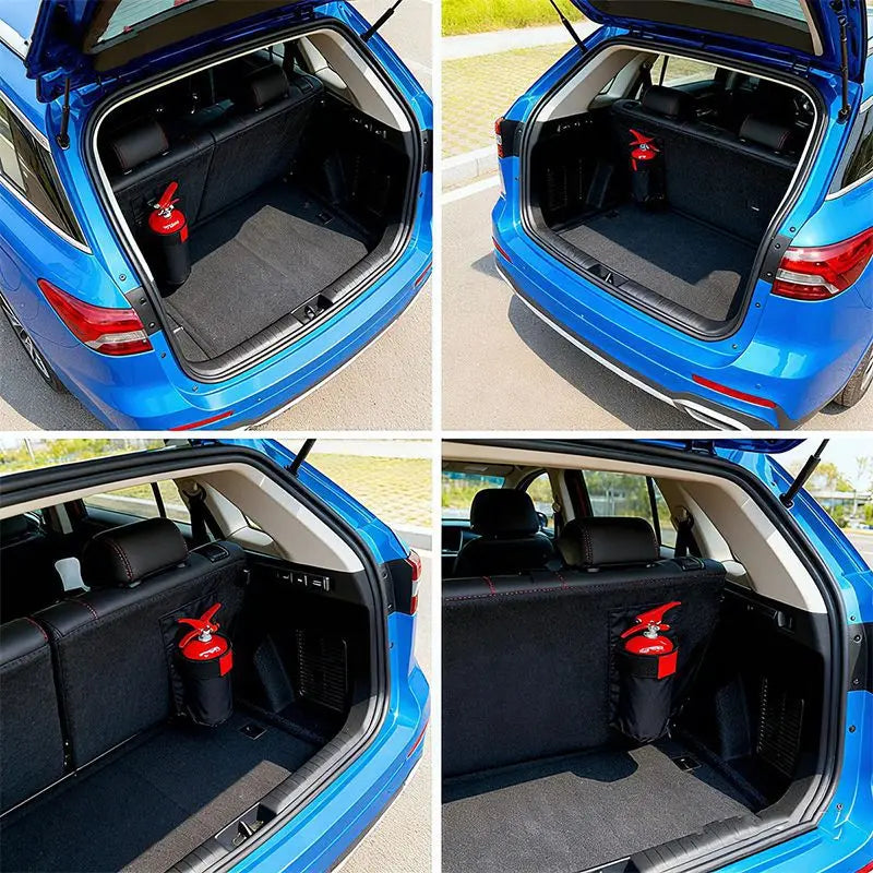 Car Fire Extinguisher Holder Bag — Trunk & Backseat Mount Bracket, Vehicle Emergency Fire Safety Organizer