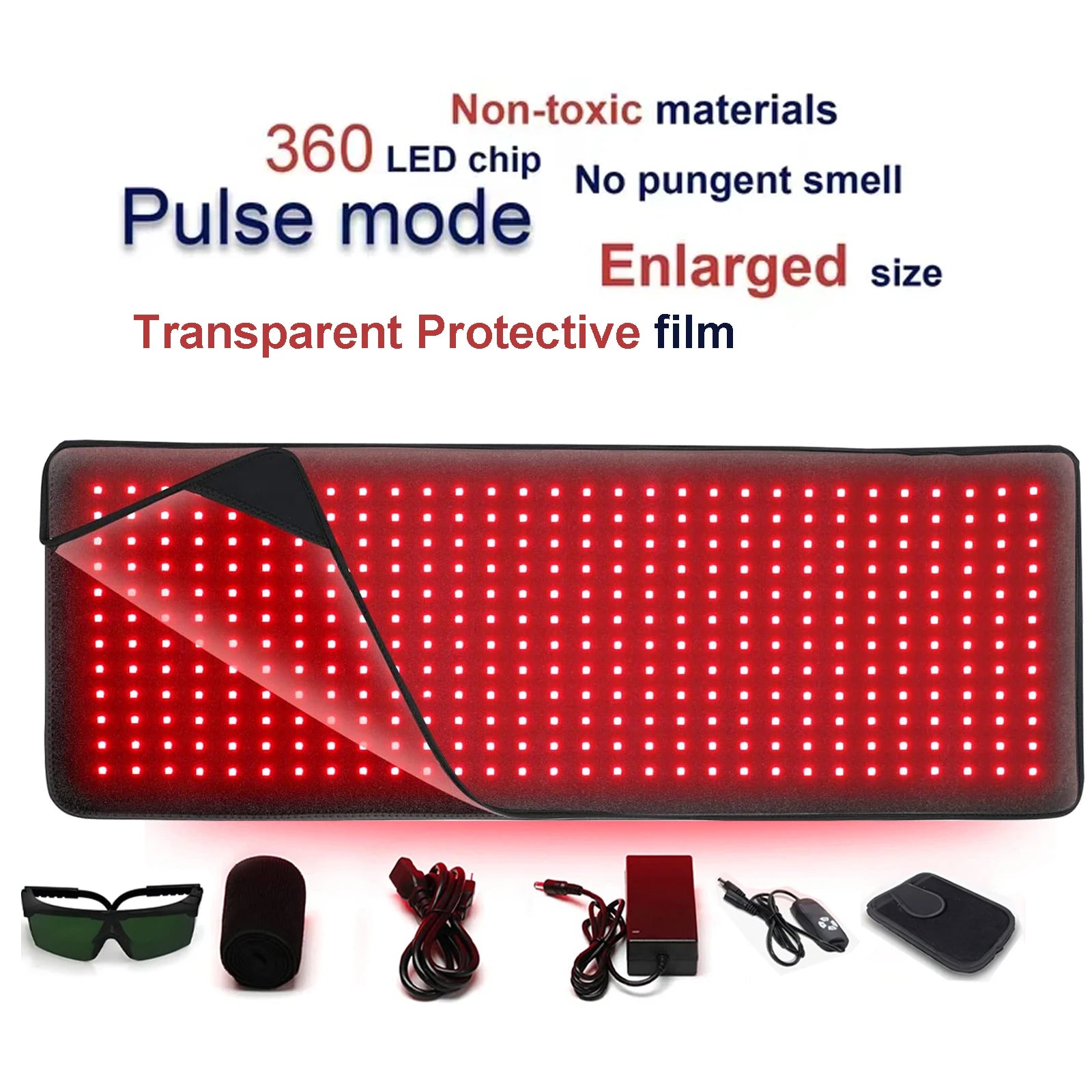 Red & Infrared Light Therapy Belt — 660nm + 850nm, 360 LEDs, Wearable Wrap for Pain Relief & Recovery