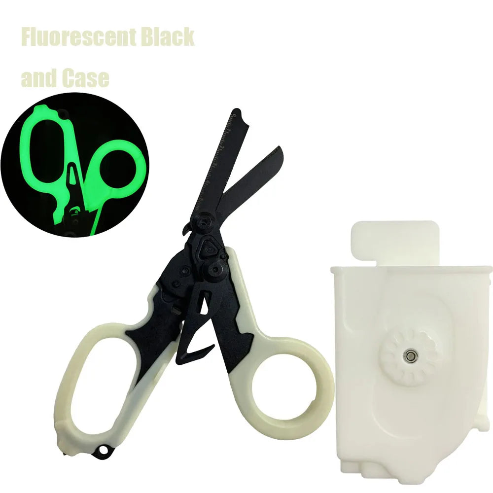 Tactical Medical Scissors — 8-in-1 Emergency Rescue Shear with Seat Belt Cutter & Window Breaker for First Aid & Survival