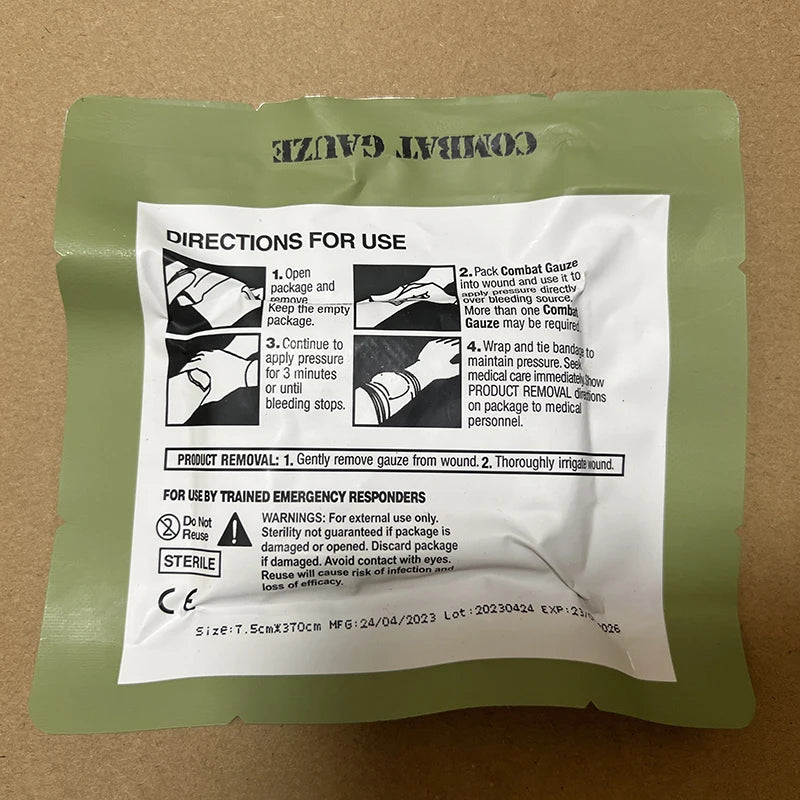 Gauze Hemostatic  Emergency Trauma For First Aid Kit Medical Wound Dressing