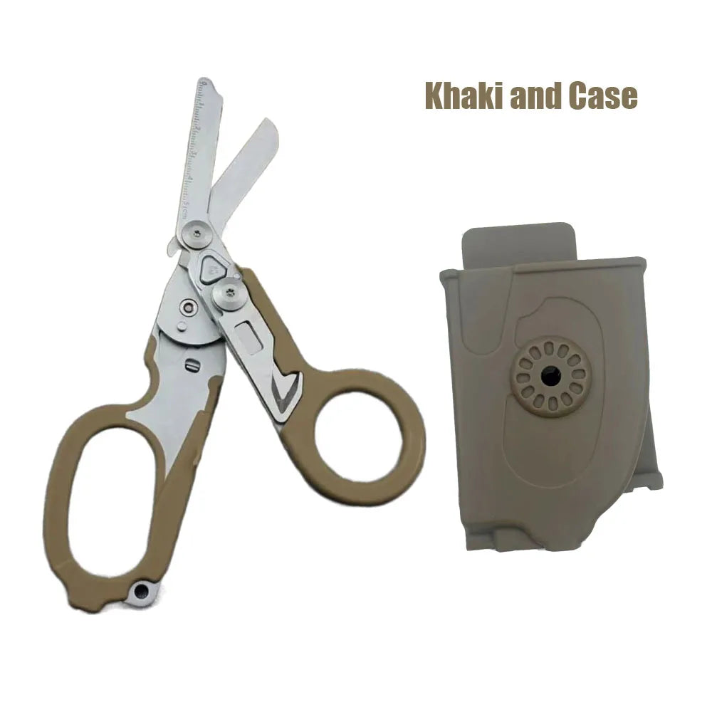 Tactical Medical Scissors — 8-in-1 Emergency Rescue Shear with Seat Belt Cutter & Window Breaker for First Aid & Survival