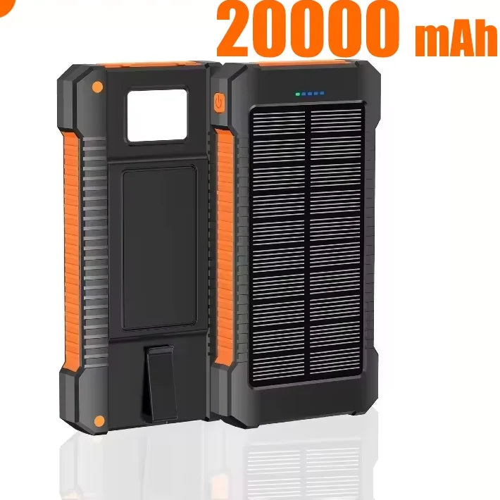 SolarVault Pro — Waterproof Solar Power Bank with Dual USB & Flashlight