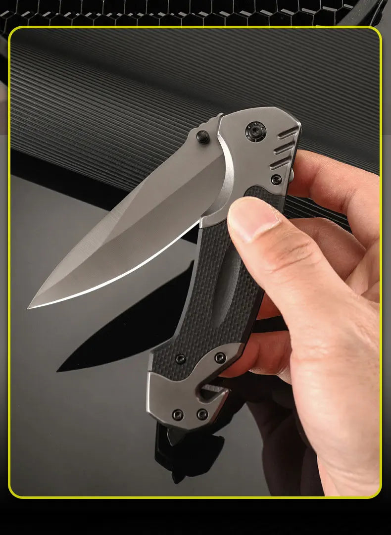 Stainless steel high hardness outdoor folding knife camping carry mini survival portable defense fruit knife