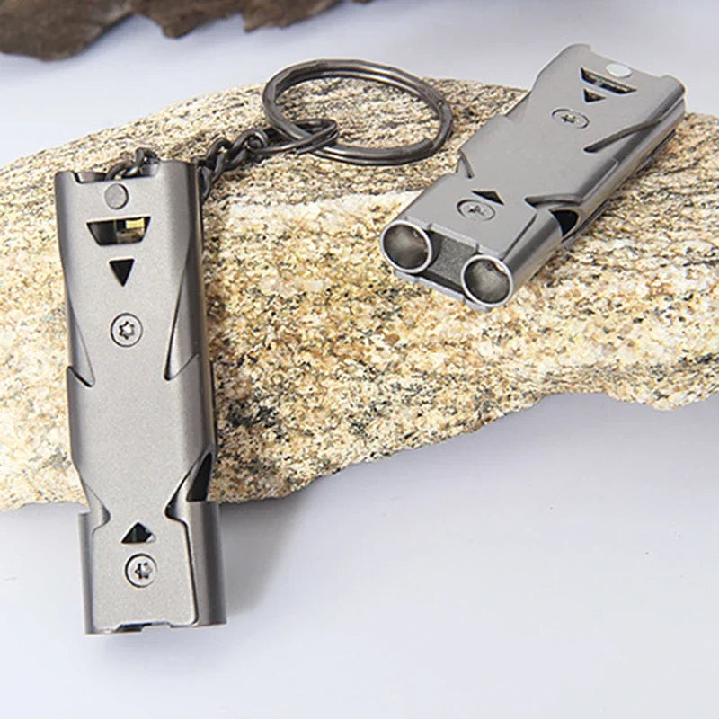 Portable Whistle 180 Db Double Tube Lifesaving Emergency SOS Safety Survival Tool Kit Outdoor Camping Equipment Referee Whistle