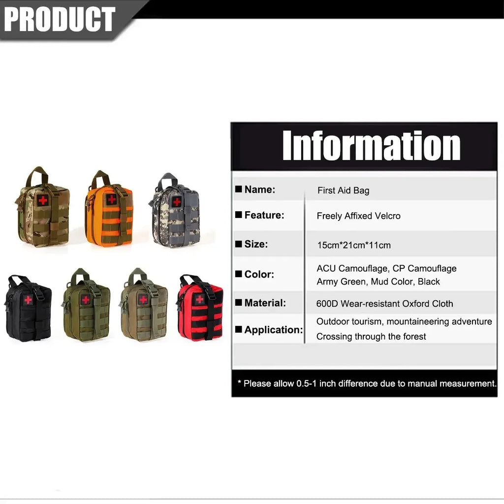 Outdoor First aid kit EDC Molle Medical Kit IFAK Survival Emergency Pack EDC Travel Fishing Camping Hiking Hunting Accessories