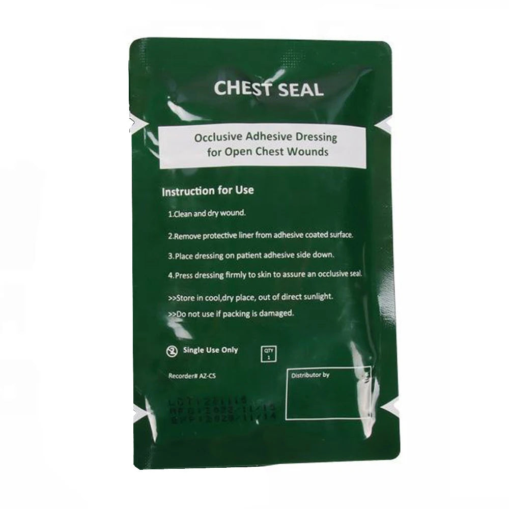 Vented Chest Seal — Occlusive Adhesive Dressing for Open Chest Wounds, Pneumothorax & Tactical Trauma Care