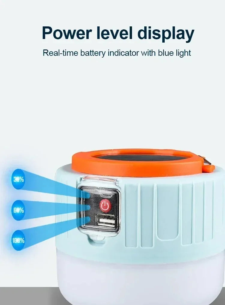 Solar LED Camping Lantern — Power Bank, Remote Control, IP6 Waterproof, SOS Emergency Light