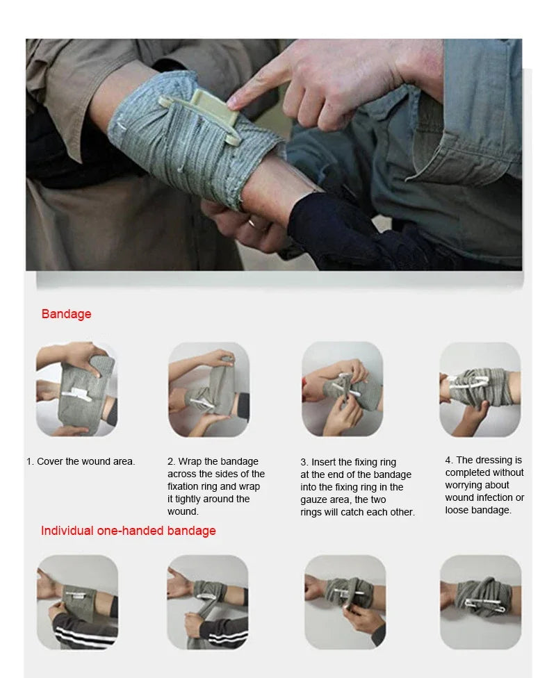 Emergency Compression Bandage — Tactical Trauma Pressure Dressing for Wound Control & Hemorrhage First Aid