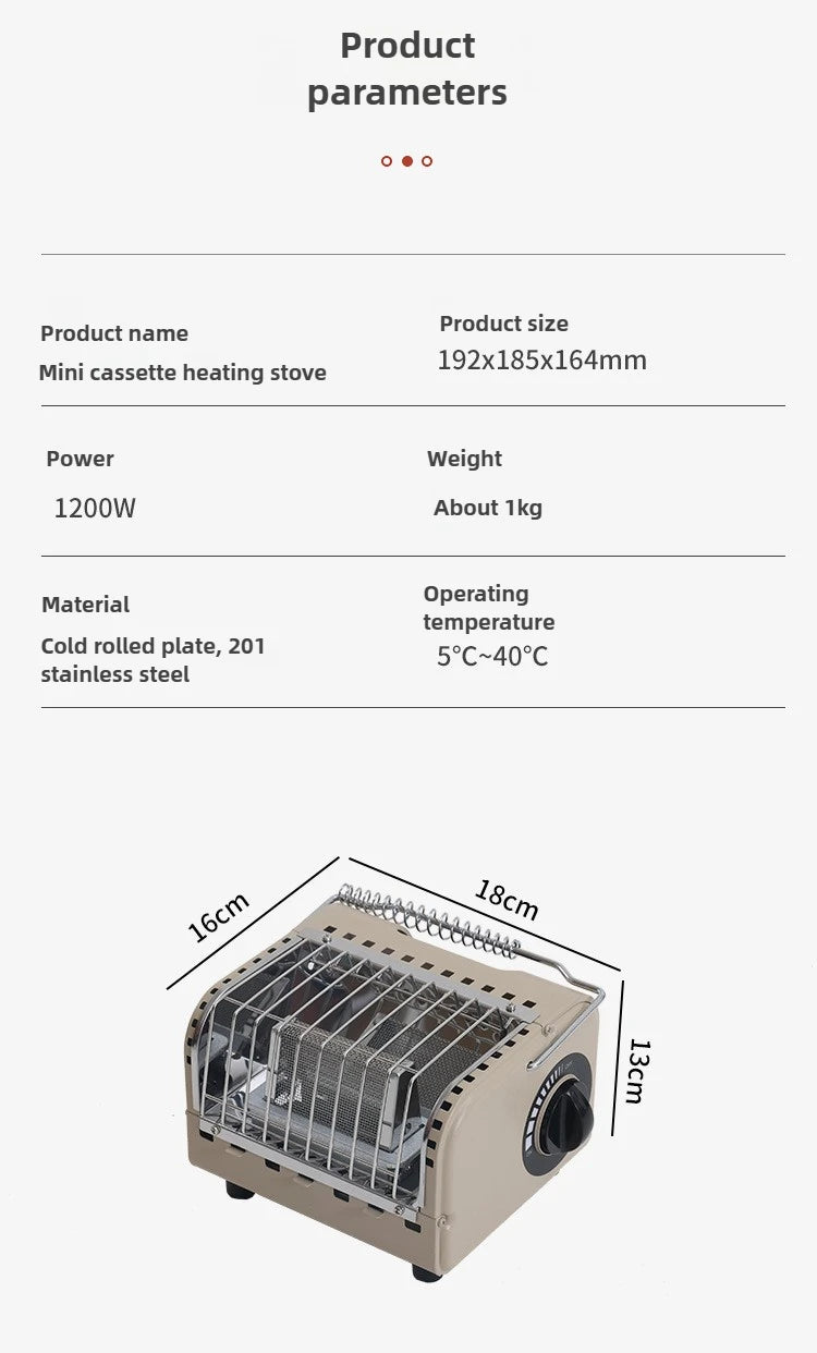 Emergency Cassette Heating Stove — Portable Survival Warmer & Cooker for Power Outages, Camping & Disaster Prep