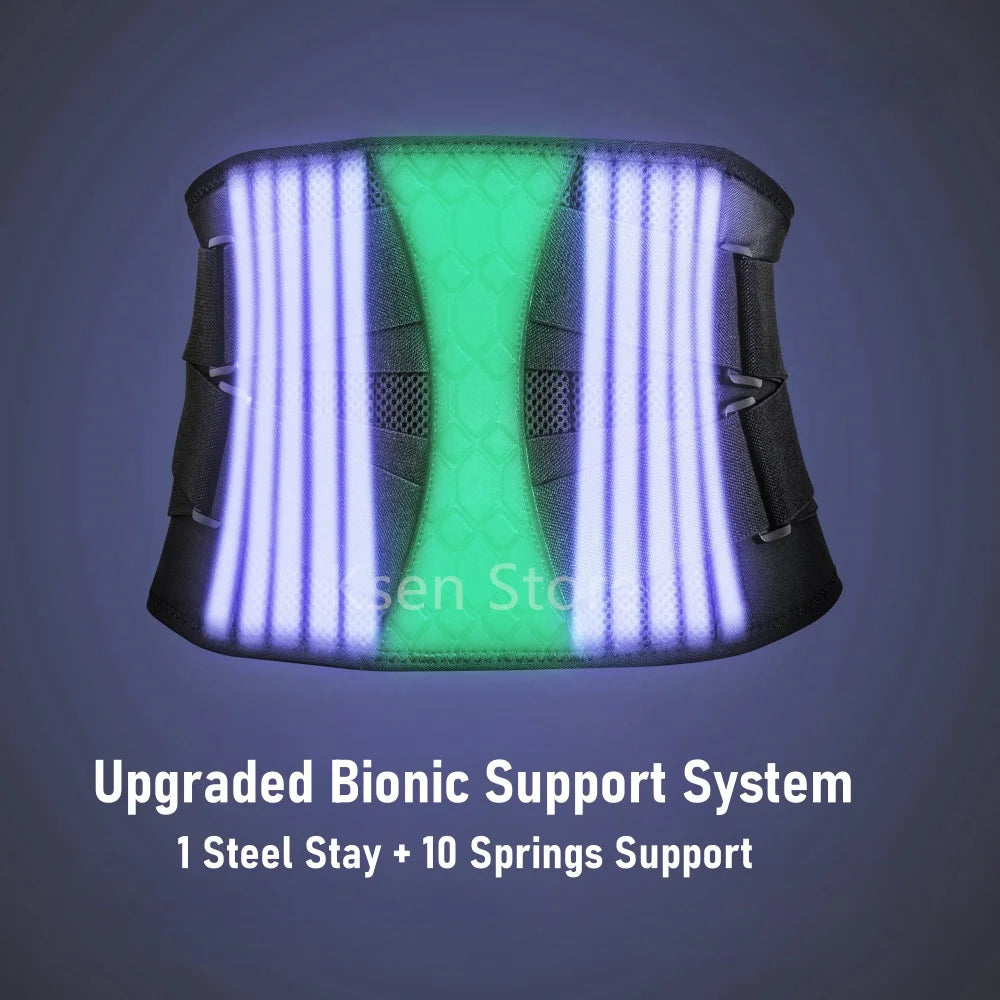 Adjustable Waist Support Lumbar Back Belt Lower Back Brace for Back Pain Relief Lumbar Spine Strap with 10 Stays Waist Protector