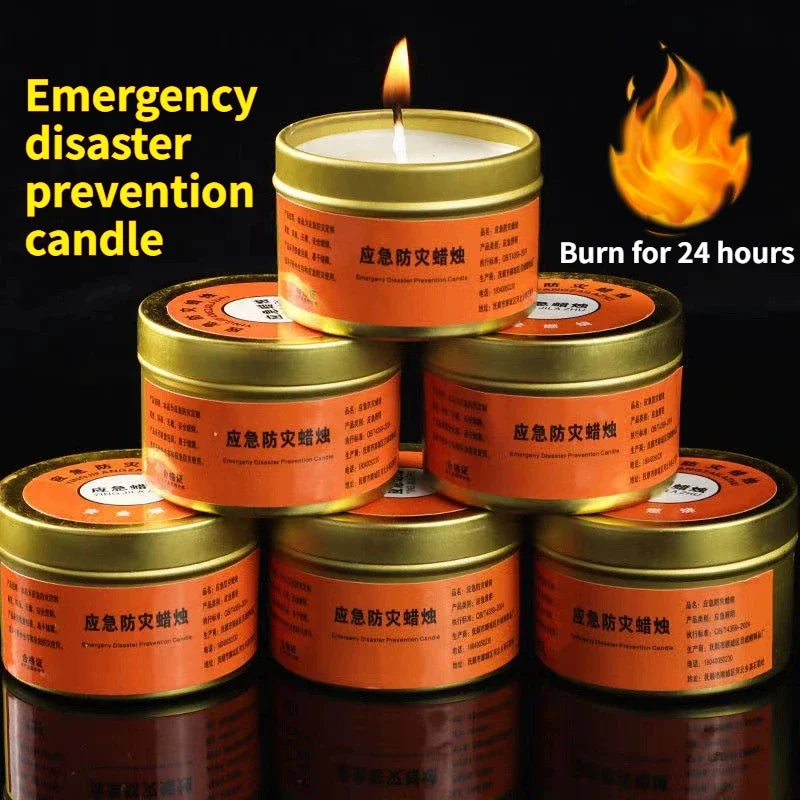 Emergency Disaster Candles — Windproof Smokeless, 24–70 Hour Burn, Household Power Outage Kit