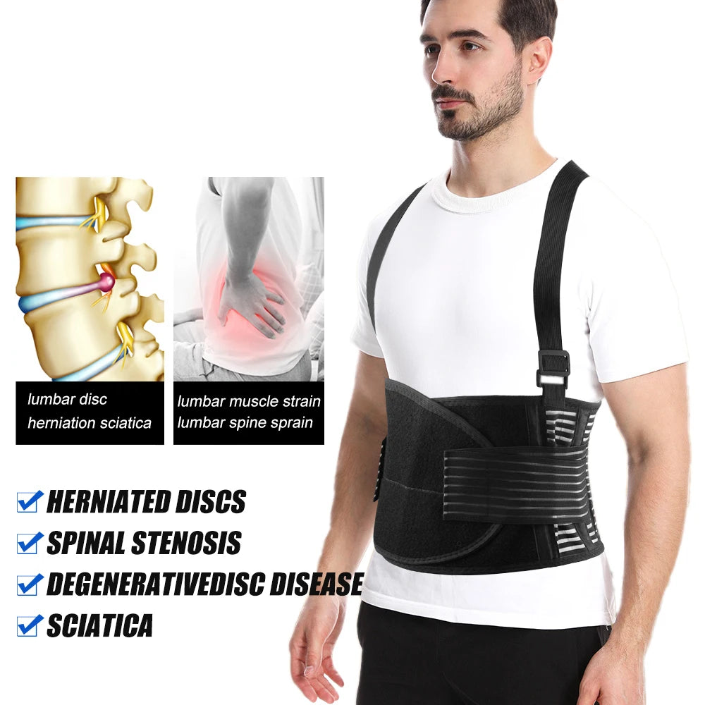 Back Brace Lower Lumbar Support for Heavy Lifting - Lower Back Support Belt - Adjustable Back Belt for Workout,Waist Pain Relief