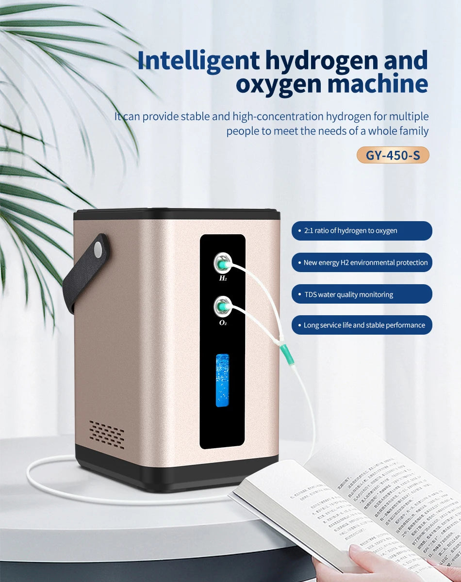 Suyzeko 300ML 450ML Hydrogen Generator Hydrogen Inhalation Machine 99.99% Hydrogen Water Generator Ionizer Home Care 2024 Gifts