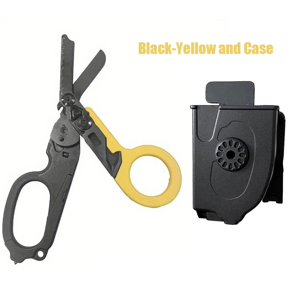 Tactical Medical Scissors — 8-in-1 Emergency Rescue Shear with Seat Belt Cutter & Window Breaker for First Aid & Survival