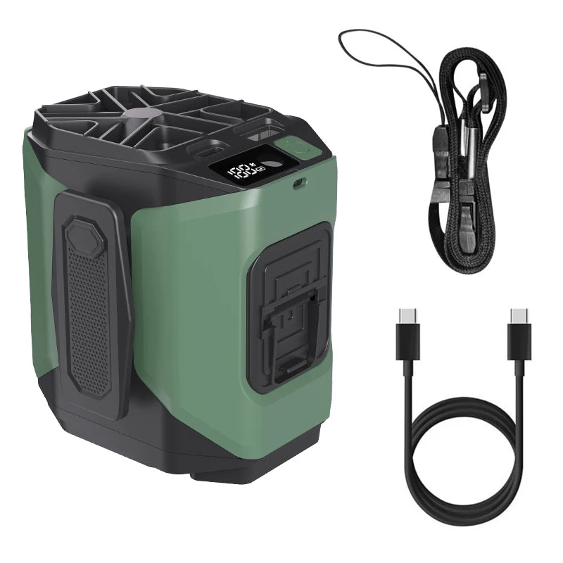 PowerBreeze Pro — 3-in-1 Waist Fan, Power Bank & Flashlight