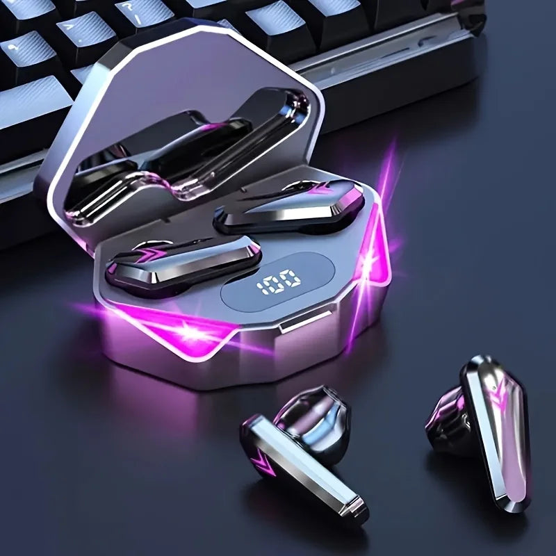 X15 TWS Gaming Earbuds — Bluetooth 5.3, LED Display, Noise Cancelling, Wireless Headphones with Mic
