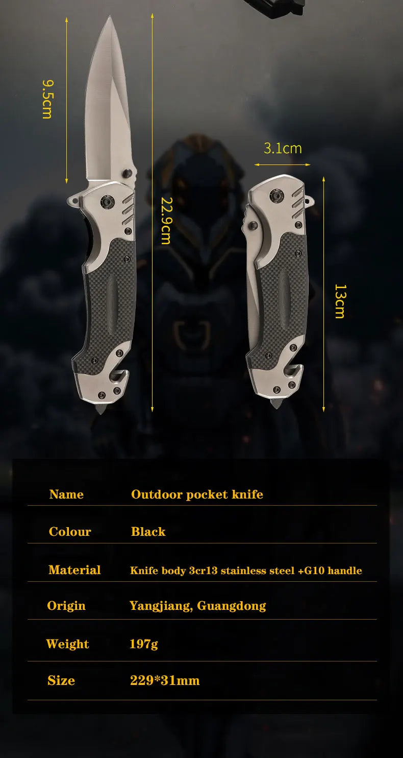 Stainless steel high hardness outdoor folding knife camping carry mini survival portable defense fruit knife