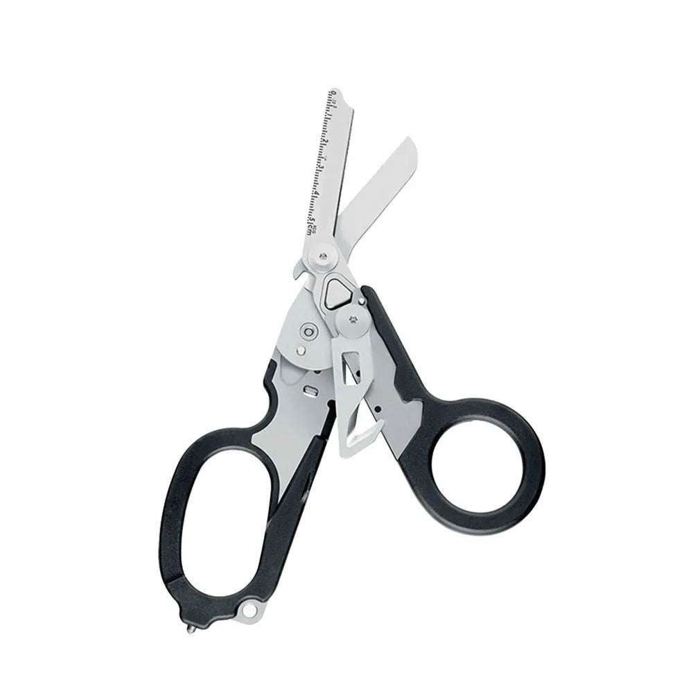 Tactical Medical Scissors — 8-in-1 Emergency Rescue Shear with Seat Belt Cutter & Window Breaker for First Aid & Survival
