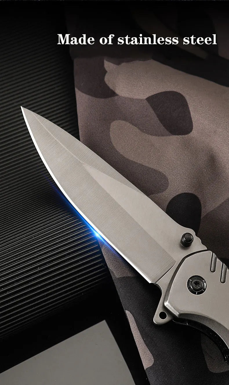 Stainless steel high hardness outdoor folding knife camping carry mini survival portable defense fruit knife