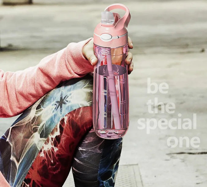 750ml/1000ml Tritan Material Water Bottle With Straw Eco-Friendly Durable Gym Fitness Outdoor Sport Shaker Drink Bottle