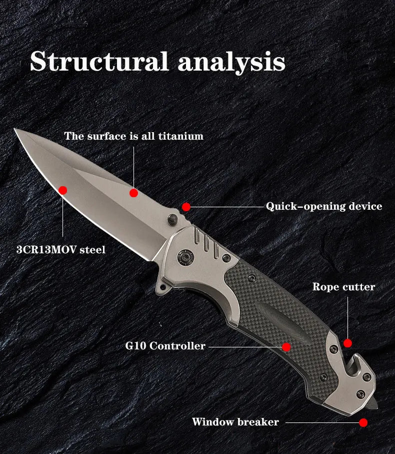 Stainless steel high hardness outdoor folding knife camping carry mini survival portable defense fruit knife