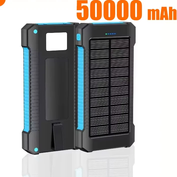 SolarVault Pro — Waterproof Solar Power Bank with Dual USB & Flashlight