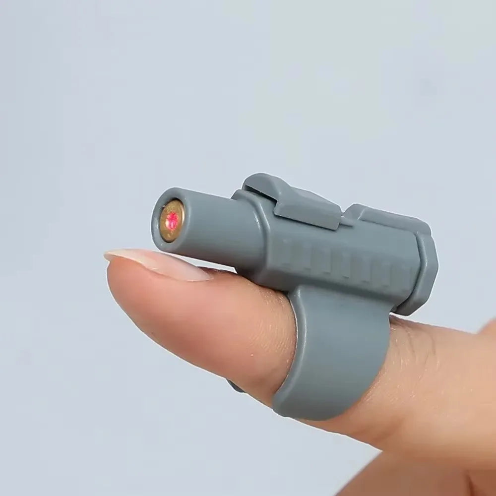 Portable Laser Cat Toy Finger Sleeve Design Mini Cat Teasing Toys Red Light with Batteries Laser Pen