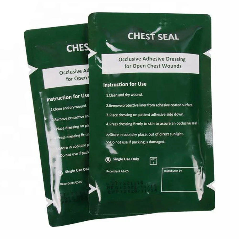 Vented Chest Seal — Occlusive Adhesive Dressing for Open Chest Wounds, Pneumothorax & Tactical Trauma Care