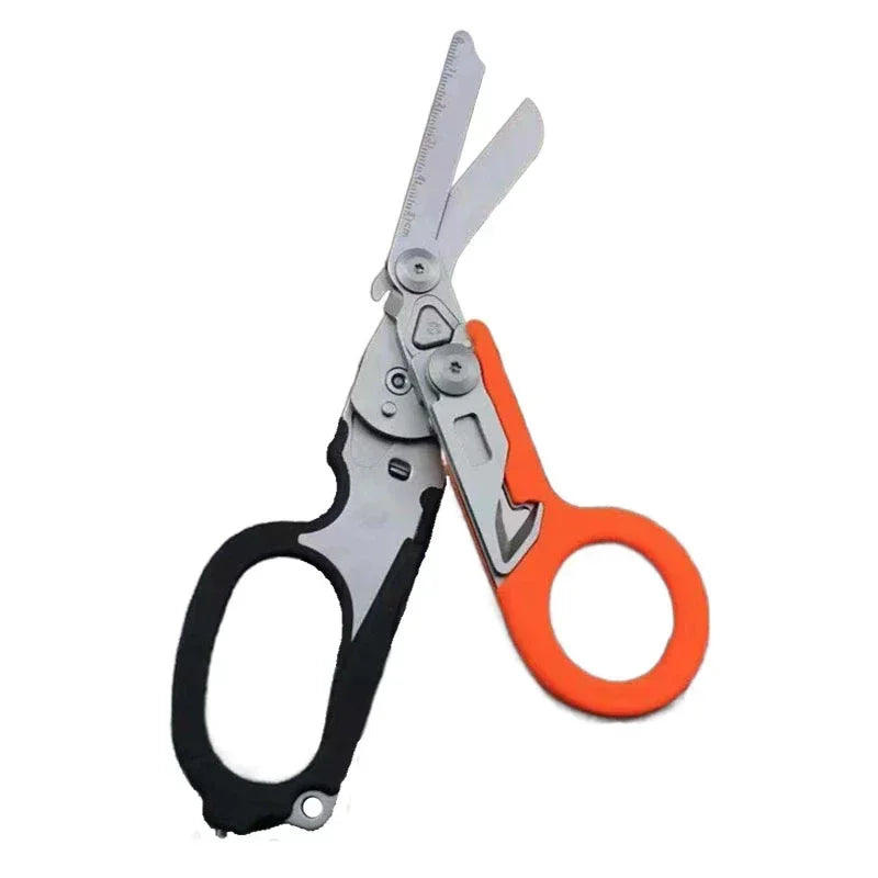 Tactical Medical Scissors — 8-in-1 Emergency Rescue Shear with Seat Belt Cutter & Window Breaker for First Aid & Survival